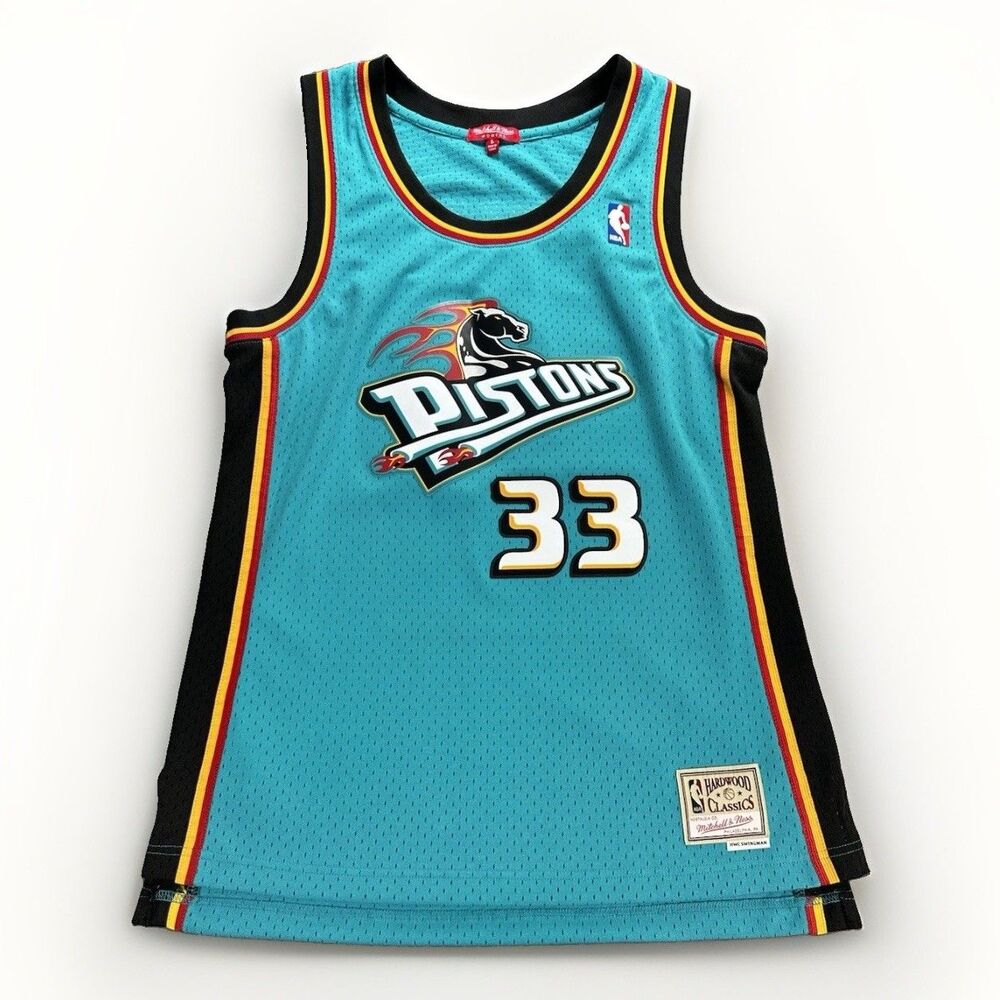 Mitchell & Ness Grant Hill Detroit Pistons #33 Swingman Jersey Womens L Teal